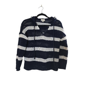 Nicole Miller artlier Sweater Knit Blue White Size Small